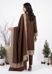 Winter - Riwaj - Pashmina Qalamkar Patch Work Suit - D#29 - Chocolate
