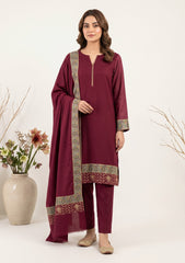 Winter - Riwaj - Pashmina Qalamkar Patch Work Suit - D#32 - Maroon