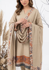 Winter - Riwaj - Pashmina Jamawar Patch Work Suit - D#06 - Skin