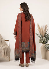 Winter - Riwaj - Pashmina Jamawar Patch Work Suit - D#09 - Rust