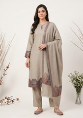 Winter - Riwaj - Pashmina Jamawar Patch Work Suit - D#12 - L Skin