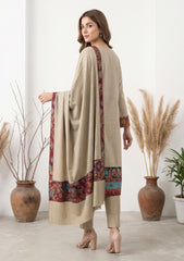 Winter - Riwaj - Pashmina Jamawar Patch Work Suit - D#13 - L Skin