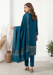 Winter - Riwaj - Pashmina Jamawar Patch Work Suit - D#15 - Zink