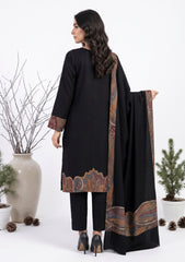 Winter - Riwaj - Pashmina Jamawar Patch Work Suit - D#18 - Black