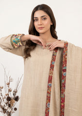 Winter - Riwaj - Pashmina Jamawar Patch Work Suit - D#019 - L Brown