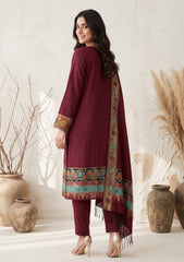 Winter - Riwaj - Pashmina Jamawar Patch Work Suit - D#25 - Maroon