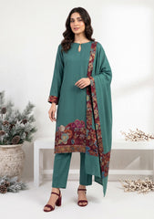 Winter - Riwaj - Pashmina Jamawar Patch Work Suit - D#28 - Green