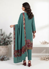 Winter - Riwaj - Pashmina Jamawar Patch Work Suit - D#28 - Green