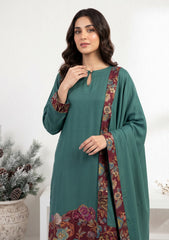Winter - Riwaj - Pashmina Jamawar Patch Work Suit - D#28 - Green