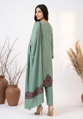 Winter - Riwaj - Pashmina Jamawar Patch Work Suit - D#29 - G Grey