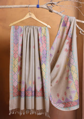 Pashmina Needle Work Jaaldar Shawl D#11 - Skin