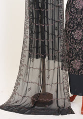 Formals - Riwaj - Fancy Bamber Chiffon - 3 Pcs Suit - CBD#1952 - Black