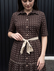 Pret - Moven - Indigo Silk Women's Frock - Chocolate