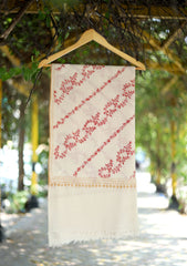 Pashmina Kashmiri Jaaldar Shawl D - 29 - Off White