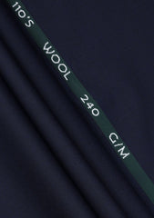 Reda Solid Weave Super 110's Wool Fabric - N Blue