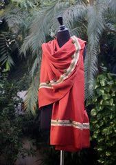 Shawl Collection - Sadias Collection - Pashmina Shawl - D#06 Rust Button