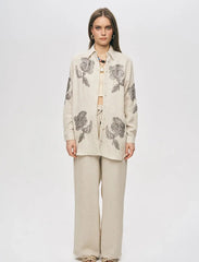 Pret - Moven - Elegant Embroidered Oversize Shirt - Skin