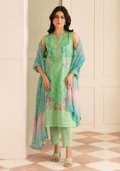 Lawn - Sahar - Selene Premium - 3 Pcs - SSP#11 - SEAFOAM GARDEN