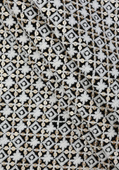 Elite Men Embroidered Sequence Selvage Viscose Fabric - W Black