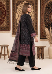 Winter - Fancy Silk Zari Jamawar - 3 Pcs Suit - D#20 - Black