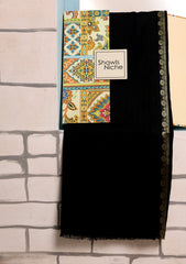 Jacquard Lawn Summer Shawl D#19 - Black