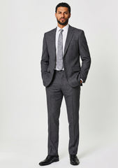 Scabal Pulse Natural Stretch Super Fine Wool Dobby Suiting - Grey