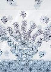 Lawn Chikankari Shawl D - 12 - White