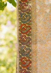 Digital Printed Lawn Shawl Qalamkar Patch D - 01 - G Grey