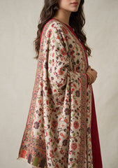 Winter - Riwaj - Pashmina Kani Jamawar 3 Pcs Suit - D#02 - Maroon