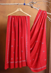 Pashmina Needle Work Jaaldar Shawl D#13 - Red