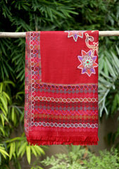 Pashmina Ari Work Scarf D - 17 - Maroon