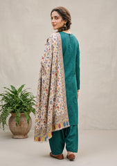 Winter - Riwaj - Pashmina Kani Jamawar 3 Pcs Suit - D#02 - Zink