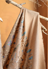 Pashmina Ari Work Jaaldar Shawl D#47 - Skin