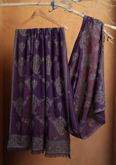 Karandi Embroidered Shawl D#02 - Purple