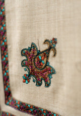 Pashmina Emb Palu Border Shawl D - 07 - Brown