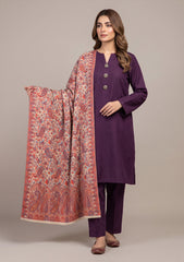 Winter - Riwaj - Pashmina Kani Jamawar 3 Pcs Suit - D#03 - Purple