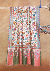 Pashmina Kalamkari Printed Ari Work Scarf D#04 - Multi