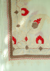 Pashmina Ari Work Shawl D - 102 - Green