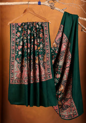 Pashmina Embroidered Jaaldar Shawl D#05 - D Green