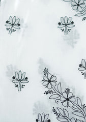 Lawn Chikankari Shawl D - 12 - White