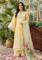 Lawn - Elaf Premium - E.Craft - Chikankari - EEC-2B BUTTER BLOOM