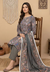 Winter - Rubaaiyat - D Prints - Marina 26 - Wool Shawl - RPM#01 - M Grey