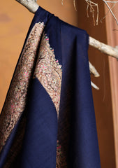 Pashmina Embroidered Border Shawl D#201 - N Blue