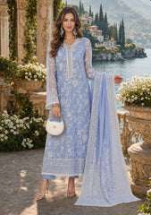 Formals - Noor By Saadia Asad - Nooriyah Luxury Embroidered Chiffon 26 - D#03 - Dove Blue
