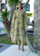 Lawn - Elaf Premium - Santorini Prints 26 - EPN#04A - AVOCADO