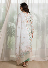 Lawn - Rubaaiyat - Digital Printed 26 - 2 By 2 - D#21 - White