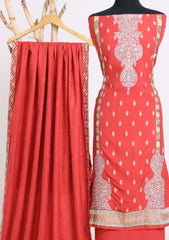 Winter - Riwaj - Embroidered Peach Leather Suit - D#03 - Carrot