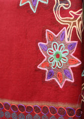 Pashmina Ari Work Scarf D - 17 - Maroon