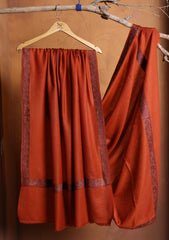 Pashmina Embroidered Border Shawl D#13 - Rust