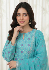 Lawn - Rubaaiyat - Embroidered 26 - 3 Pcs - D#08 - Ferozi